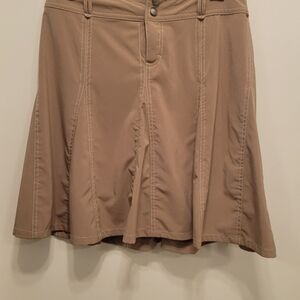 Athleta Tan A-Line Skirt with Contrast Stitching